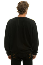 Carregar imagem no visualizador da galeria, CHEETAH STRIPE RELAXED FIT CREW SWEATSHIRT - BLACK // CHEETAH Sweatshirt Aviator Nation