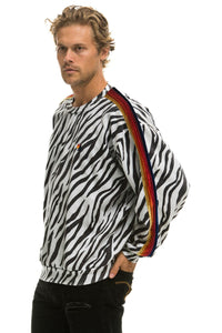 CLASSIC RELAXED FIT CREW SWEATSHIRT - ZEBRA Sweatshirt Aviator Nation