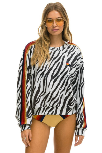 CLASSIC RELAXED FIT CREW SWEATSHIRT - ZEBRA Sweatshirt Aviator Nation