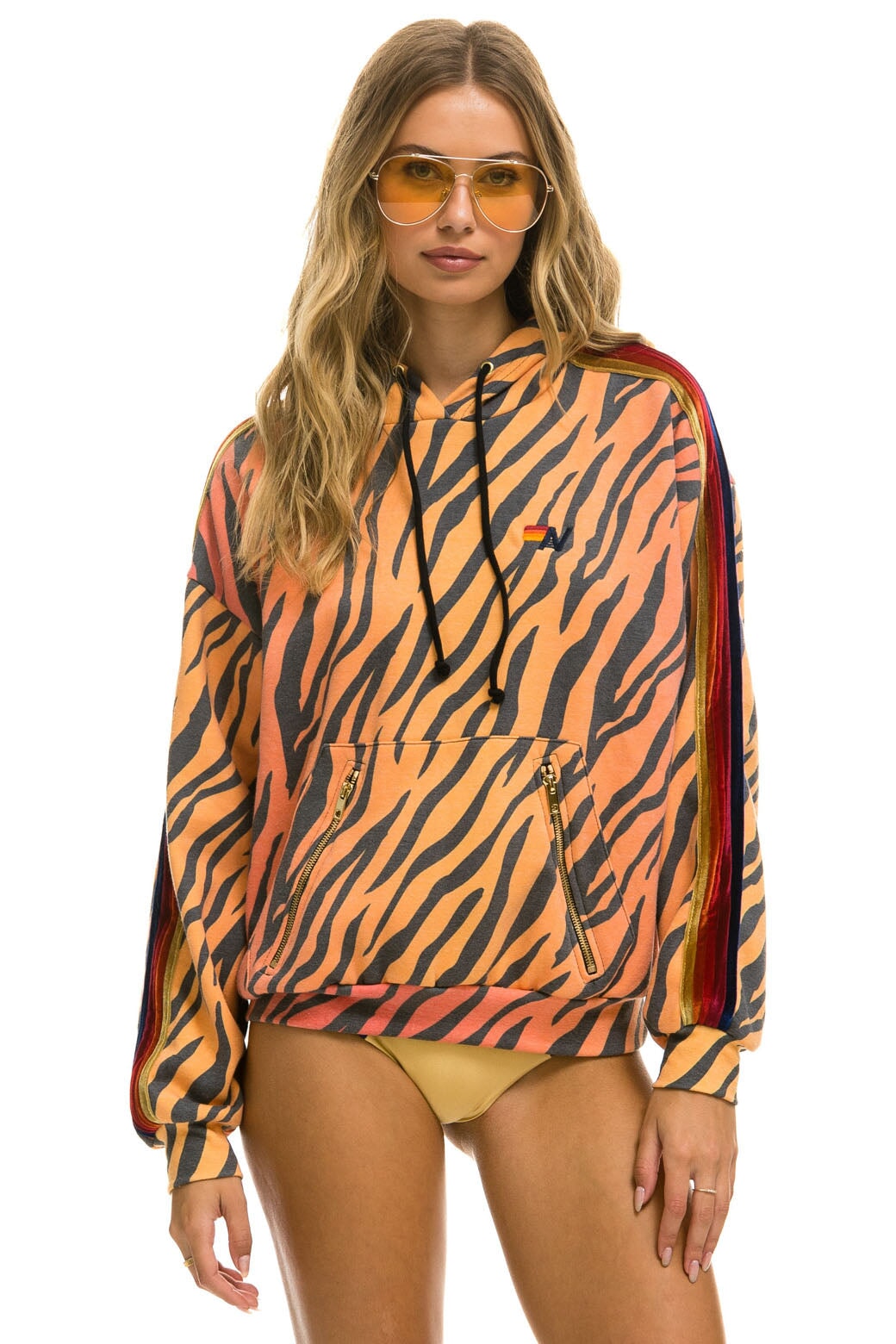 CLASSIC RELAXED PULLOVER HOODIE WITH ZIPPER POCKETS - TIGER Hoodie Aviator Nation