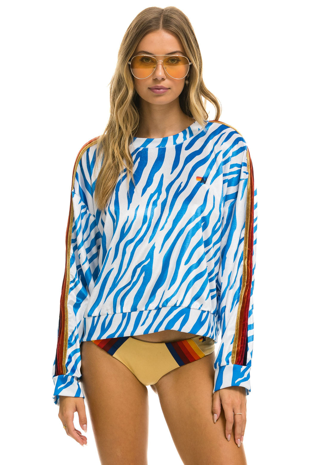 CLASSIC VELVET RELAXED SWEATSHIRT - BLUE TIGER Sweatshirt Aviator Nation