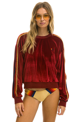 CLASSIC VELVET RELAXED SWEATSHIRT - RED Sweatshirt Aviator Nation