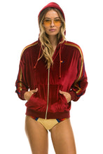 Carregar imagem no visualizador da galeria, CLASSIC VELVET RELAXED ZIP HOODIE - RED Hoodie Aviator Nation