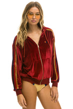 Carregar imagem no visualizador da galeria, CLASSIC VELVET RELAXED ZIP HOODIE - RED Hoodie Aviator Nation