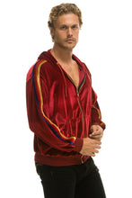 Carregar imagem no visualizador da galeria, CLASSIC VELVET RELAXED ZIP HOODIE - RED Hoodie Aviator Nation