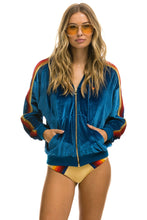 Load image into Gallery viewer, CLASSIC VELVET RELAXED ZIP HOODIE - VINTAGE BLUE Hoodie Aviator Nation