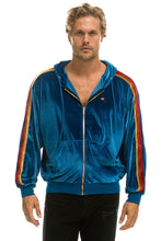 Load image into Gallery viewer, CLASSIC VELVET RELAXED ZIP HOODIE - VINTAGE BLUE Hoodie Aviator Nation