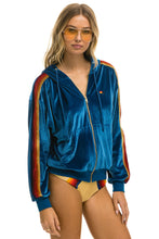 Load image into Gallery viewer, CLASSIC VELVET RELAXED ZIP HOODIE - VINTAGE BLUE Hoodie Aviator Nation