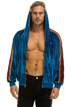 Load image into Gallery viewer, CLASSIC VELVET RELAXED ZIP HOODIE - VINTAGE BLUE Hoodie Aviator Nation