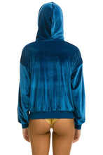 Load image into Gallery viewer, CLASSIC VELVET RELAXED ZIP HOODIE - VINTAGE BLUE Hoodie Aviator Nation
