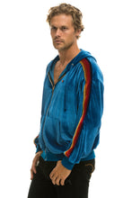 Load image into Gallery viewer, CLASSIC VELVET RELAXED ZIP HOODIE - VINTAGE BLUE Hoodie Aviator Nation