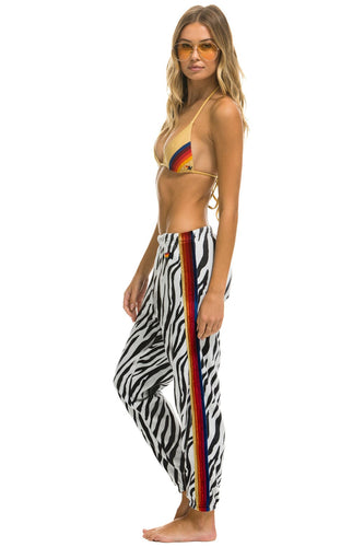 CLASSIC VELVET STRIPE WOMEN'S SWEATPANTS - ZEBRA Women's Sweatpants Aviator Nation