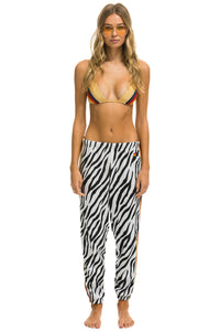 CLASSIC VELVET STRIPE WOMEN'S SWEATPANTS - ZEBRA Women's Sweatpants Aviator Nation