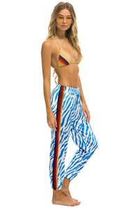 CLASSIC VELVET WOMEN'S SWEATPANTS - BLUE TIGER Womens Sweatpants Aviator Nation