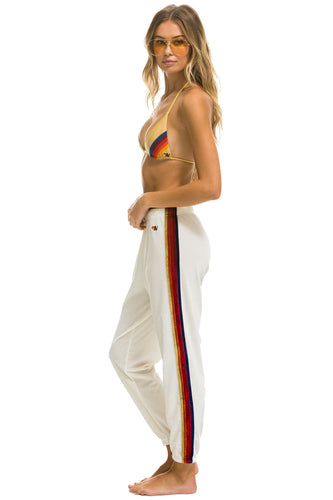 CLASSIC VELVET WOMEN'S SWEATPANTS - VINTAGE WHITE Womens Sweatpants Aviator Nation