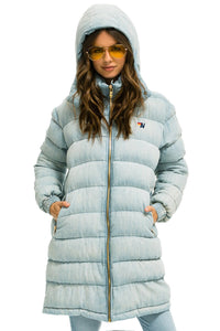 DENIM PUFFER LONG TREKKER JACKET - SUPER LIGHT Women's Outerwear Aviator Nation