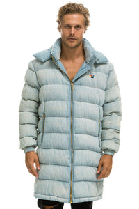 DENIM PUFFER LONG TREKKER JACKET - SUPER LIGHT Women's Outerwear Aviator Nation