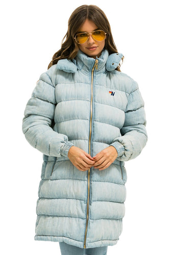 DENIM PUFFER LONG TREKKER JACKET - SUPER LIGHT Women's Outerwear Aviator Nation