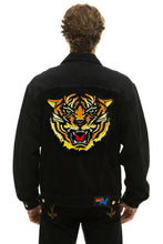 Load image into Gallery viewer, DREAMLAND TIGER OVERSIZED CONCERT DENIM JACKET - VINTAGE BLACK Denim Jacket Aviator Nation