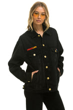 Load image into Gallery viewer, DREAMLAND TIGER OVERSIZED CONCERT DENIM JACKET - VINTAGE BLACK Denim Jacket Aviator Nation