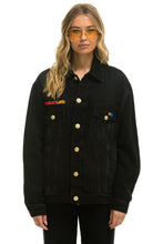 Load image into Gallery viewer, DREAMLAND TIGER OVERSIZED CONCERT DENIM JACKET - VINTAGE BLACK Denim Jacket Aviator Nation
