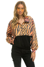 Last inn bildet i Galleri-visningsprogrammet, FLEECE UNISEX HALF ZIP COLOR BLOCK JACKET - TIGER Unisex Outerwear Aviator Nation