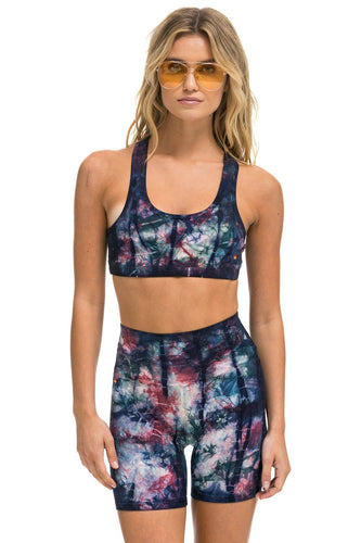 HAND DYED 6 INCH HI-RISE BIKER SHORT - TIE DYE MULTI Women's Active Shorts Aviator Nation