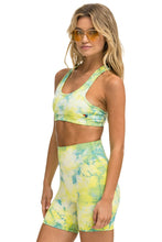 Carregar imagem no visualizador da galeria, HAND DYED 6 INCH HI-RISE BIKER SHORT - TIE DYE NEON YELLOW Women&#39;s Active Shorts Aviator Nation