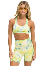 Carregar imagem no visualizador da galeria, HAND DYED 6 INCH HI-RISE BIKER SHORT - TIE DYE NEON YELLOW Women&#39;s Active Shorts Aviator Nation