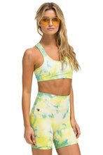 Carregar imagem no visualizador da galeria, HAND DYED 6 INCH HI-RISE BIKER SHORT - TIE DYE NEON YELLOW Women&#39;s Active Shorts Aviator Nation