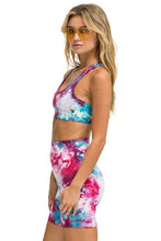 Carregar imagem no visualizador da galeria, HAND DYED 6 INCH HI-RISE BIKER SHORT - TIE DYE TURQUOISE Women&#39;s Active Shorts Aviator Nation