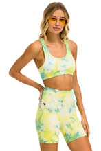 Carregar imagem no visualizador da galeria, HAND DYED SPORTS BRA - TIE DYE NEON YELLOW Sports Bra Aviator Nation