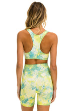 Carregar imagem no visualizador da galeria, HAND DYED SPORTS BRA - TIE DYE NEON YELLOW Sports Bra Aviator Nation