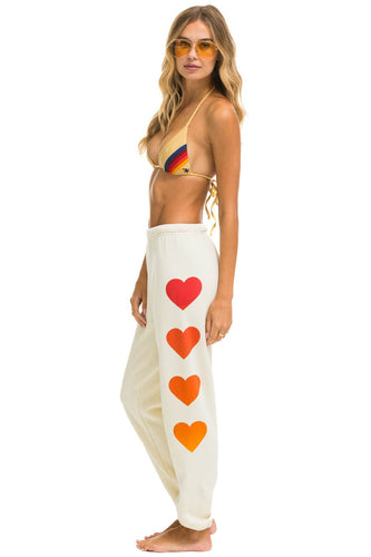 HEART FADE 4 SWEATPANTS - VINTAGE WHITE Women's Sweatpants Aviator Nation