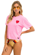 Last inn bildet i Galleri-visningsprogrammet, HEART STITCH BOYFRIEND TEE - NEON PINK Boyfriend Tee Aviator Nation