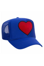 Load image into Gallery viewer, HEART - VINTAGE LOW RISE TRUCKER HATS Aviator Nation ROYAL