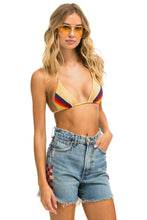 Load image into Gallery viewer, HI RISE SKATER CUTOFF SIDE RED CHECK - VINTAGE Denim Shorts Aviator Nation