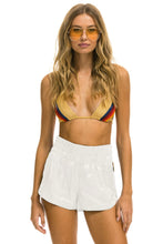將圖片載入圖庫檢視器 HIGH RISE 5 STRIPE NYLON JOGGER SHORT - VINTAGE WHITE Women's Jogger Shorts Aviator Nation