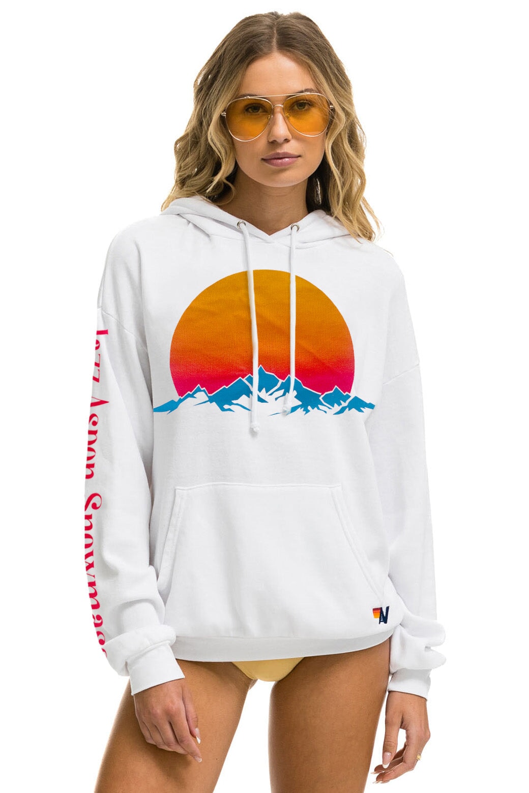 JAZZ ASPEN SNOWMASS 2023 RELAXED PULLOVER HOODIE - WHITE Hoodie Aviator Nation