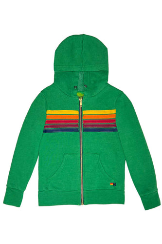 KID'S 5 STRIPE HOODIE - KELLY GREEN Kid's Hoodies Aviator Nation