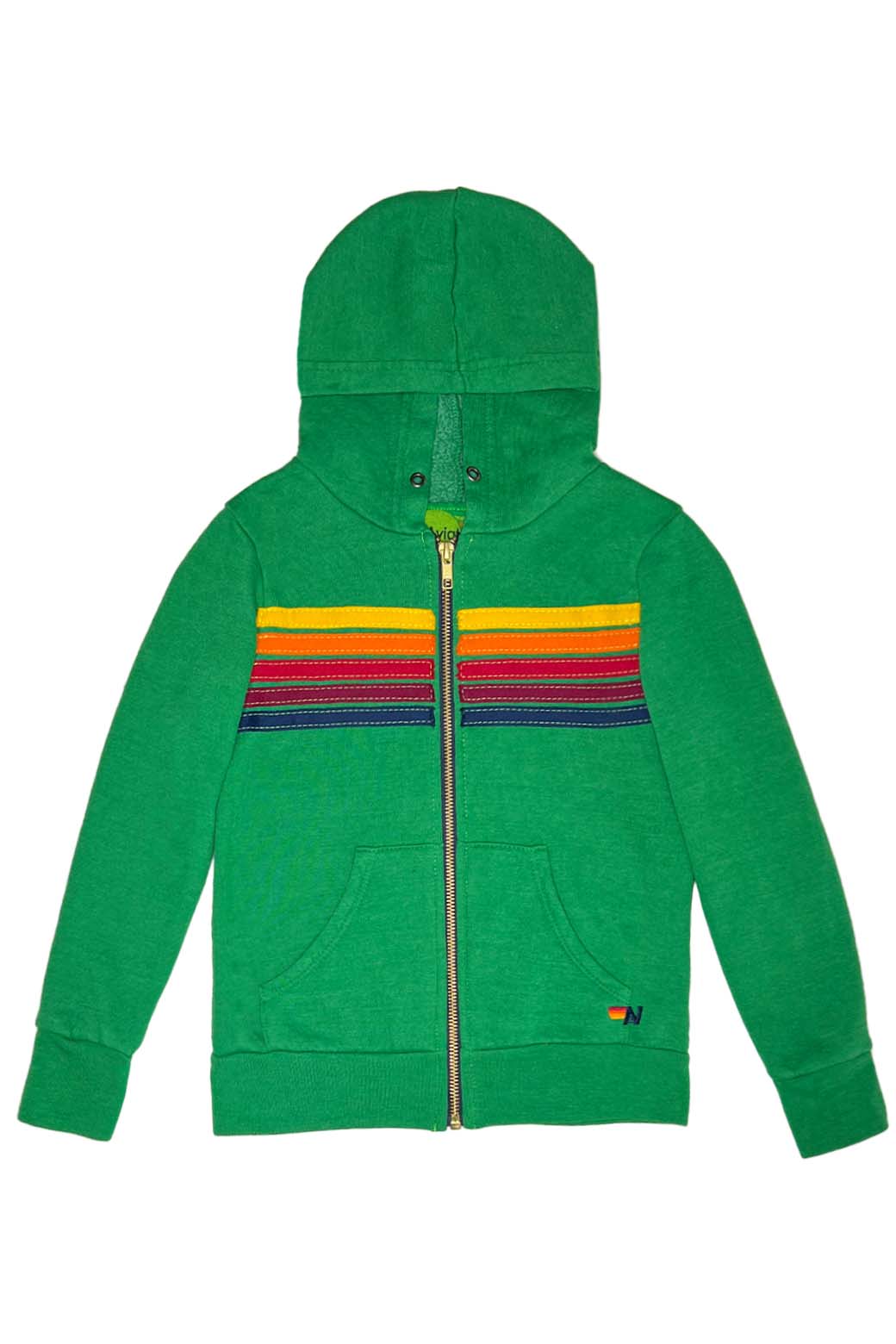 KID'S 5 STRIPE HOODIE - KELLY GREEN Kid's Hoodies Aviator Nation