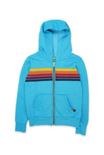 Carregar imagem no visualizador da galeria, KID&#39;S 5 STRIPE HOODIE - NEON BLUE Kid&#39;s Hoodies Aviator Nation