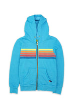 Carregar imagem no visualizador da galeria, KID&#39;S 5 STRIPE HOODIE - NEON BLUE // NEON RAINBOW Kid&#39;s Hoodies Aviator Nation