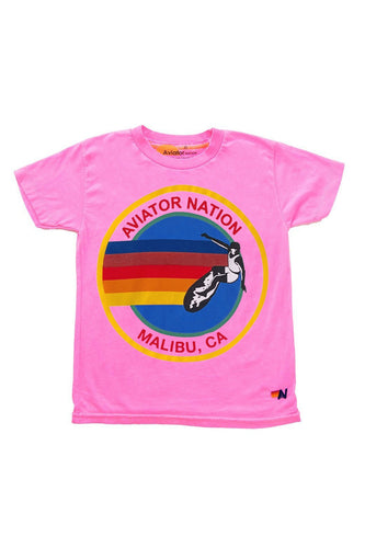 KID'S AVIATOR NATION MALIBU TEE - NEON PINK Kid's Tee Aviator Nation