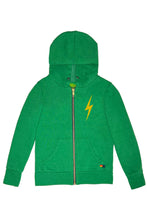 Last inn bildet i Galleri-visningsprogrammet, KIDS BOLT PRINT ZIP HOODIE - KELLY GREEN Kid&#39;s Hoodies Aviator Nation