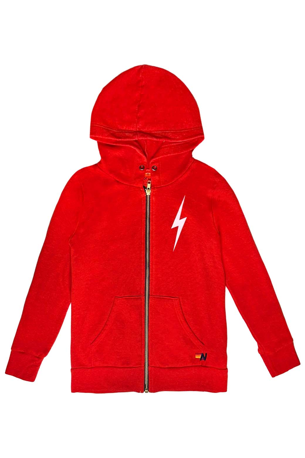 KIDS BOLT PRINT ZIP HOODIE - RED Kid's Hoodies Aviator Nation