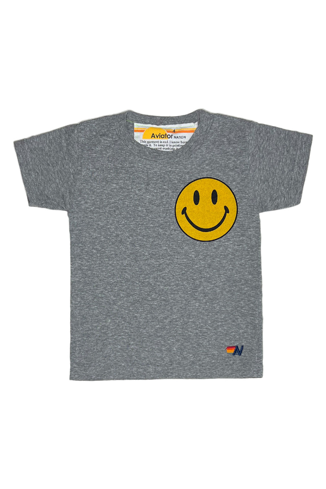 KID'S SMILEY 2 TEE - HEATHER GREY Kid's Tee Aviator Nation