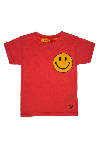 KID'S SMILEY 2 TEE - RED Kid's Tee Aviator Nation