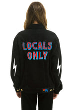 Load image into Gallery viewer, LOCALS ONLY OVERSIZED CONCERT DENIM JACKET - VINTAGE BLACK Denim Jacket Aviator Nation