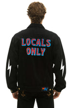 Load image into Gallery viewer, LOCALS ONLY OVERSIZED CONCERT DENIM JACKET - VINTAGE BLACK Denim Jacket Aviator Nation